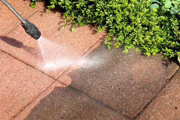 Power washing patio surface